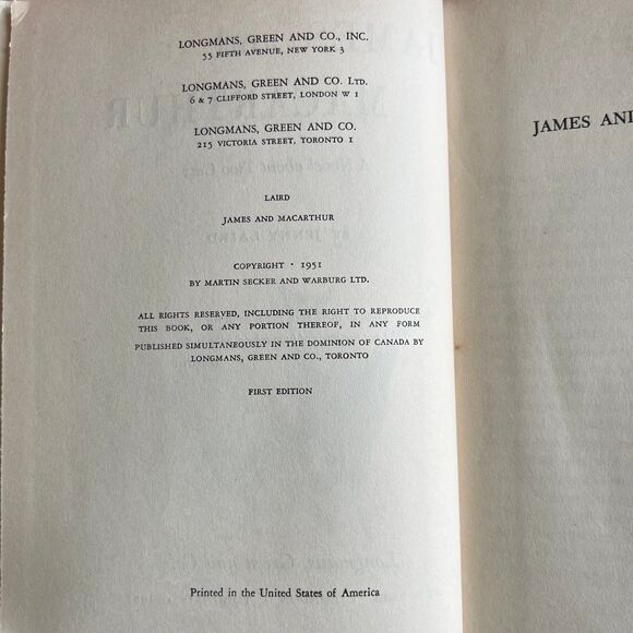 1951 James and Macarthur A Novel About Two Cats by Jenny Laird. First Edition - Picture 4 of 12
